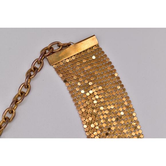 Vintage Chainmail Mesh Belt Gold Tone Chain Chunky Metallic Thick 31"-41" 1980s - Picture 7 of 12